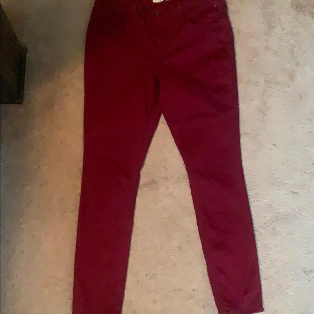 red skinny jeans